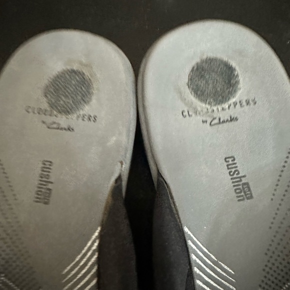Clarks Cloudsteppers Women's Sandals Size 9 Arla Glison Flip Flop Black Fabric - Picture 6 of 9